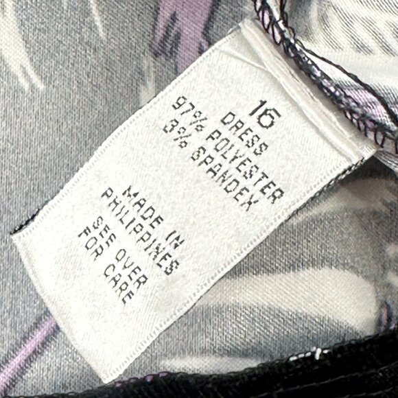 ALYX Limited Sheath Dress Size 16 Purple Black white Sleeveless Round Neck - Picture 8 of 12